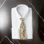 Schönes botanisches Beige Grün | Krawatte