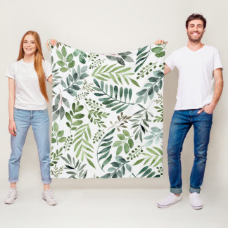 Schönes botanisches Blätter-Muster Fleecedecke