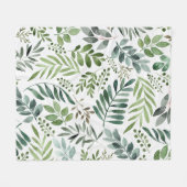 Schönes botanisches Blätter-Muster Fleecedecke (Vorderseite (Horizontal))