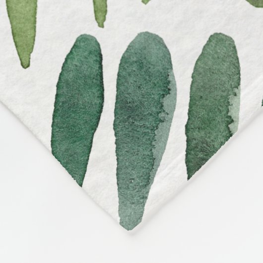 Schönes botanisches Blätter-Muster Fleecedecke (Ecke)