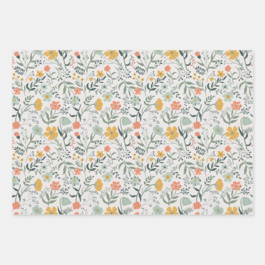 Schönes botanisches Blumengeschenk Geschenkpapier Set (Vorderseite)