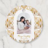 Schönes botanisches Frame Arch Foto Weihnachten Geschenkanhänger (Vorderseite)