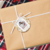 Schönes botanisches Frame Arch Foto Weihnachten Geschenkanhänger