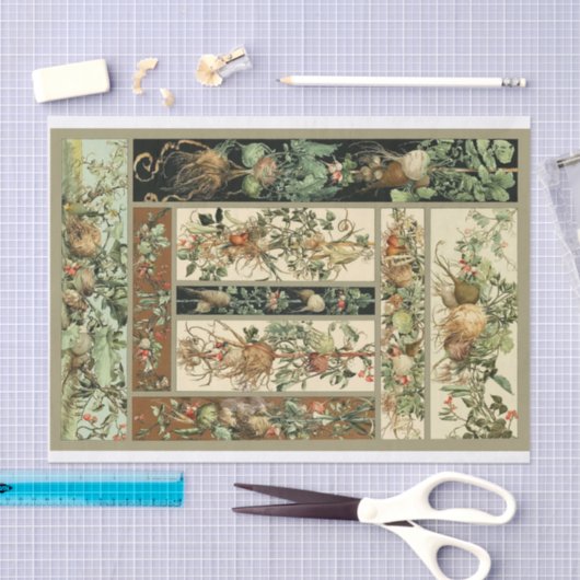 Schönes botanisches Gewebe Seidenpapier (Handwerk)