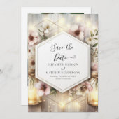 Schönes botanisches Mason Jar Wedding Save The Date (Vorne/Hinten)