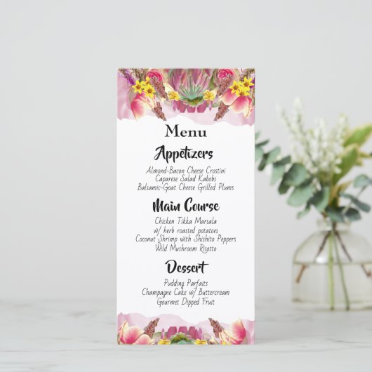 Schönes botanisches Menü im Blumengarten (Stehend Vorderseite)