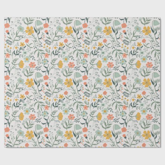 Schönes botanisches Muster Geschenkpapier (Flach)