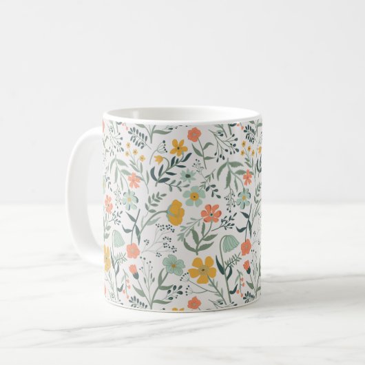 Schönes botanisches Muster Kaffeetasse (Vorderseite Links)