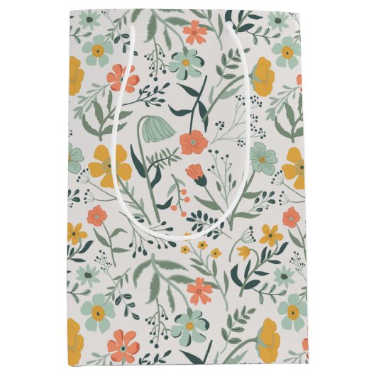 Schönes botanisches Muster Mittlere Geschenktüte (Vorderseite)