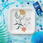 Schönes botanisches Muster Pappteller (Party)