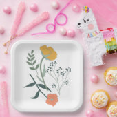 Schönes botanisches Muster Pappteller (Party)