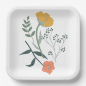 Schönes botanisches Muster Pappteller (Vorderseite)