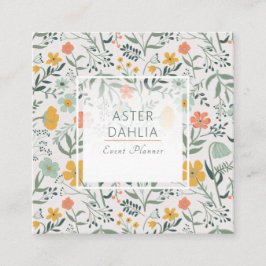 Schönes botanisches Muster Quadratische Visitenkarte