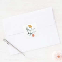 Schönes botanisches Muster Quadratischer Aufkleber