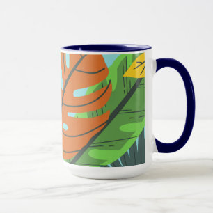 Schönes botanisches niedliches Muster blau Tasse