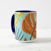 Schönes botanisches niedliches Muster blau Tasse (Vorderseite Links)