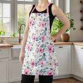 Schönes botanisches Rosa und grünes Blau Schürze