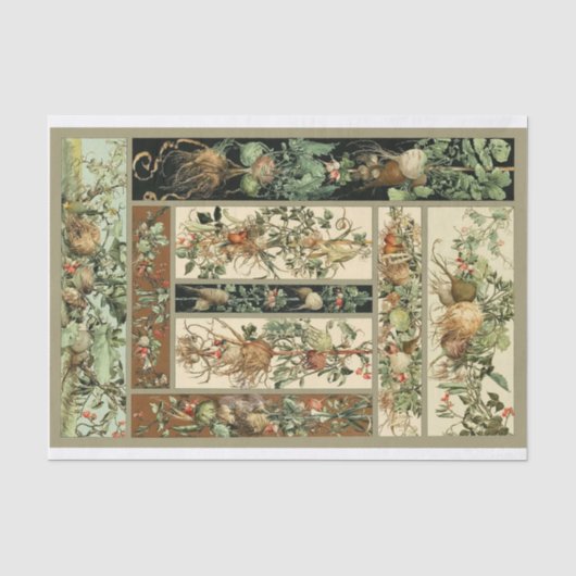 Schönes botanisches Seidenpapier (Vorderseite)