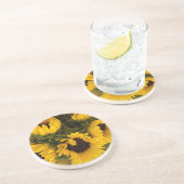 Schönes Bouquet mit Gold Sonnenblumen Rundkissen Getränkeuntersetzer (Seite)