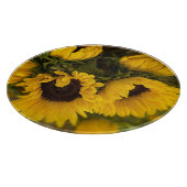 Schönes Bouquet mit goldenen Sonnenblumen Schneidebrett (Ecke)