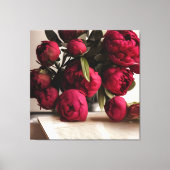 Schönes Bouquet Red Peonies Floral Digital Leinwanddruck (Vorderseite)