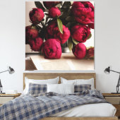Schönes Bouquet Red Peonies Floral Digital Leinwanddruck (Insitu (Schlafzimmer))