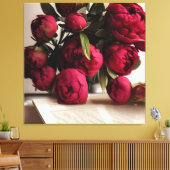 Schönes Bouquet Red Peonies Floral Digital Leinwanddruck (Insitu (Wohnzimmer))