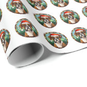 Schönes Boxer Dog Weihnachtsmuster Geschenkpapier (Rolleneckpunkt)