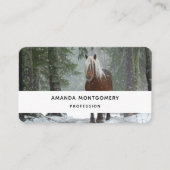 Schönes Braun Pferd im Winterwald Visitenkarte (Vorderseite)