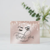 Schönes braunes Auge mit goldener Kronenpflege Dankeskarte (Stehend Vorderseite)