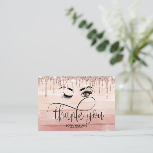 Schönes braunes Auge mit goldener Kronenpflege Empfehlungskarte (Stehend Vorderseite)