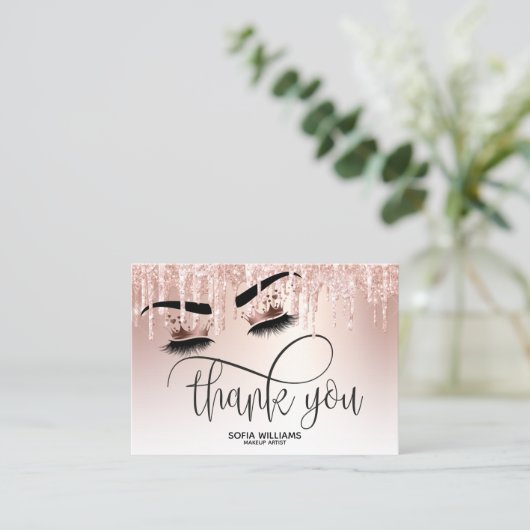 Schönes braunes Auge mit goldener Kronenpflege Empfehlungskarte (Stehend Vorderseite)