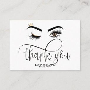 Schönes braunes Auge mit goldener Kronenpflege Empfehlungskarte