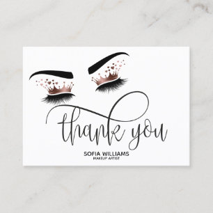 Schönes braunes Auge mit goldener Kronenpflege Empfehlungskarte