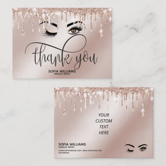 Schönes braunes Auge mit goldener Kronenpflege Empfehlungskarte (Vorne/Hinten)