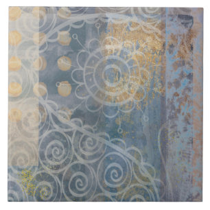 Schönes braunes, blaues Muster, industrieller Lof Fliese