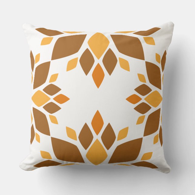 schönes braunes Blumenkissen Kissen (Vorderseite)