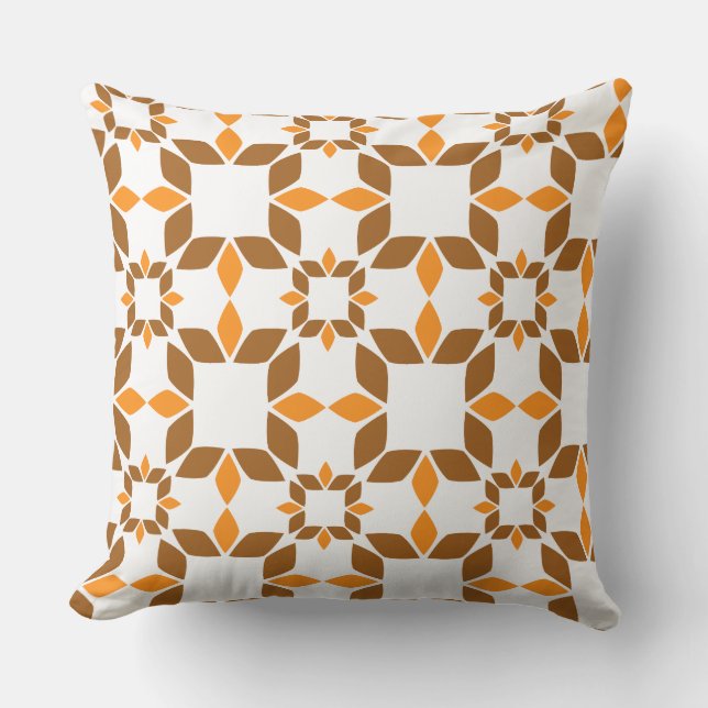 schönes braunes Blumenkissen Kissen (Vorderseite)