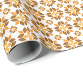 schönes braunes Blumenmuster Geschenkpapier (Rolleneckpunkt)