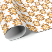 schönes braunes Blumenmuster Geschenkpapier (Rolleneckpunkt)