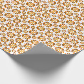 schönes braunes Blumenmuster Geschenkpapier (Ecke)