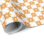 schönes braunes Blumenmuster Geschenkpapier (Rolleneckpunkt)