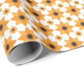 schönes braunes Blumenmuster Geschenkpapier (Rolleneckpunkt)