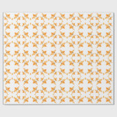 schönes braunes Blumenmuster Geschenkpapier (Flach)