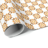 schönes braunes Blumenmuster Geschenkpapier (Rolleneckpunkt)