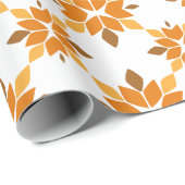 schönes braunes Blumenmuster Geschenkpapier (Rolleneckpunkt)