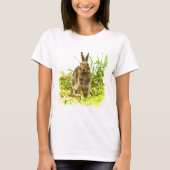 Schönes braunes Kaninchen in grünem Gras-Shirt T-Shirt (Vorderseite)