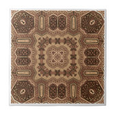 Schönes braunes Mosaik Mandala Nahtloses Muster Fliese (Vorderseite)