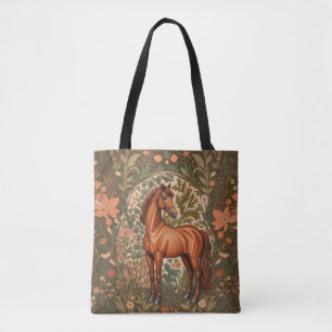 Schönes braunes Pferd, inspiriert von William Morr Tasche