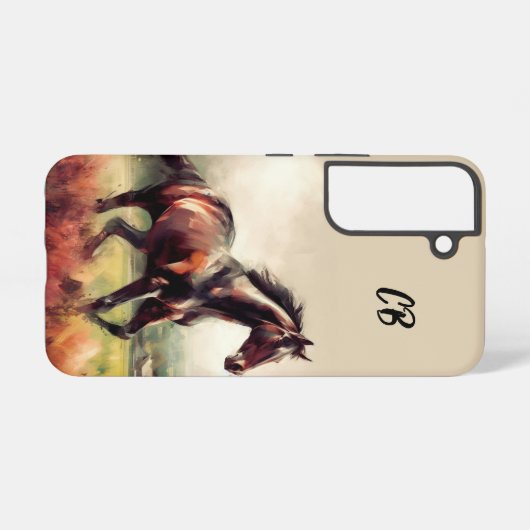 Schönes braunes Pferd mit benutzerdefinierten Init Samsung Galaxy Hülle (Rückseite (Horizontal))